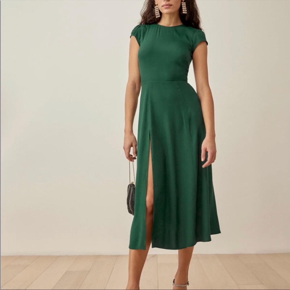 REFORMATION GREEN GAVIN MIDI/MAXI DRESS 12